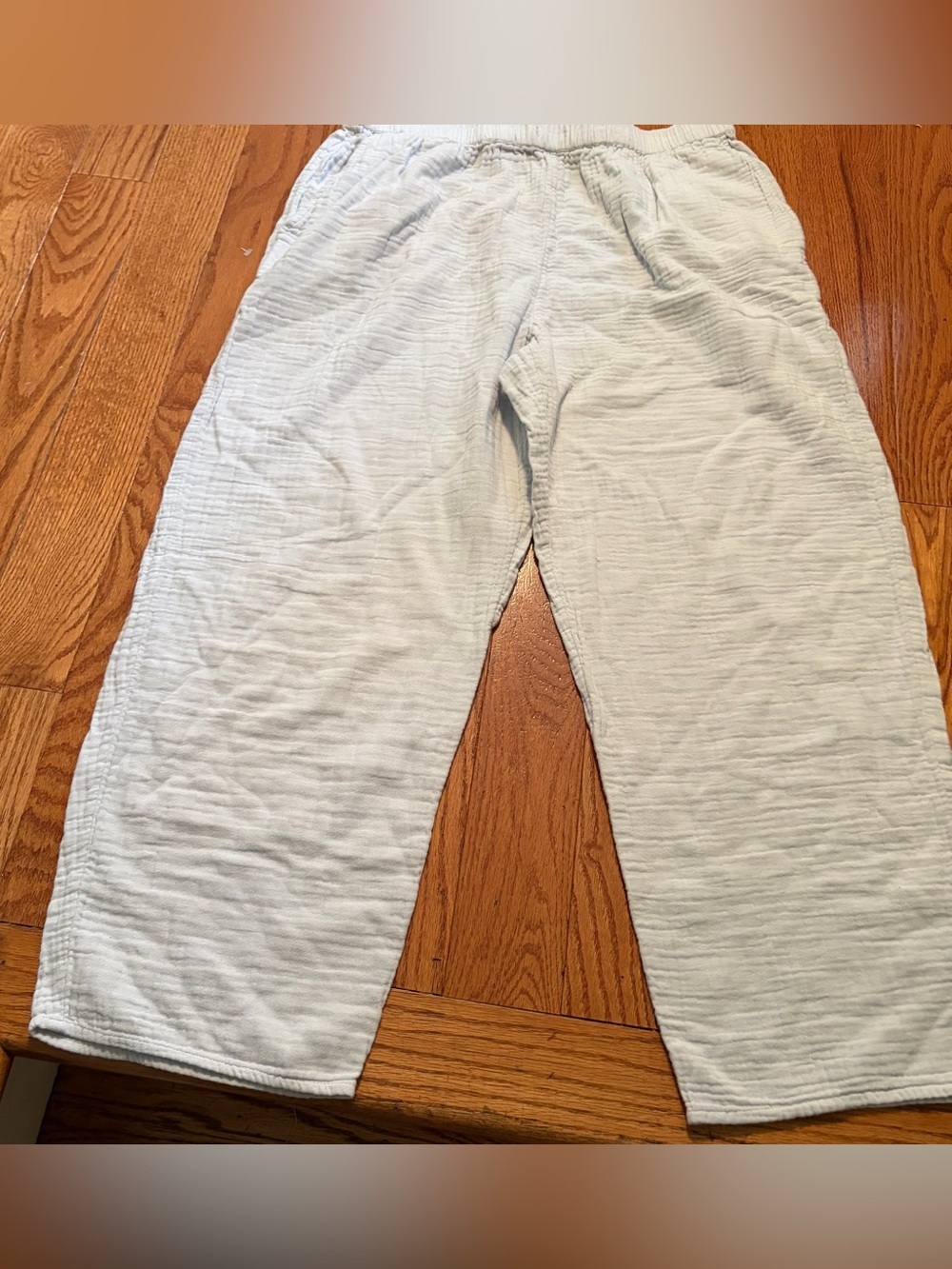 Wilfred Free Aritzia Organic Cotton Wide Leg Pants Women's L Blue Gray Pull On